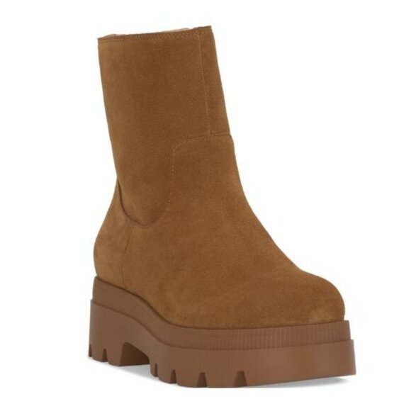 Jessica Simpson Women's Ulalie Lug Sole Tuscan Suede Booties Tan Size 5M - Picture 1 of 4